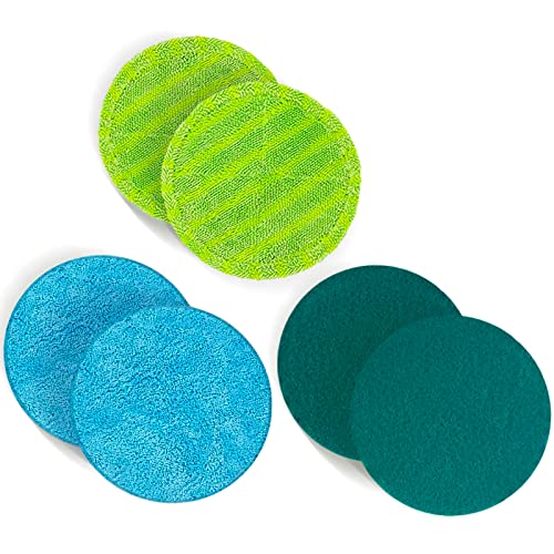6 Stück ⌀ 16cm Mikrofaser Ersatz Mopp Pads | Universal geeignet für Hurricanes Floating Mop...