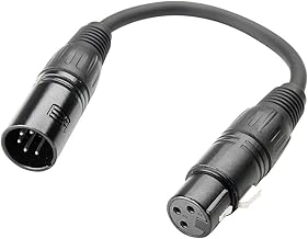 Adam Hall Cables 3 STAR DGF 0020 - Adaptateur DMX XLR mâle 5 points vers XLR femelle 3 points 0,2 m