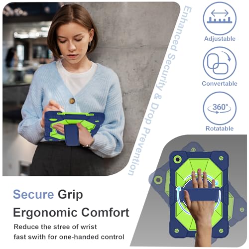 Image of Nitupai for Samsung Galaxy Tab A11+ Plus /A9+ Case 11 inch 2025 /2023 360Rotate | Rugged Samsung A11+ Case Galaxy Tab A9 Plus Cover with 360 Rotating Hand Strap Shoulder Strap Screen Protector, Navy Green