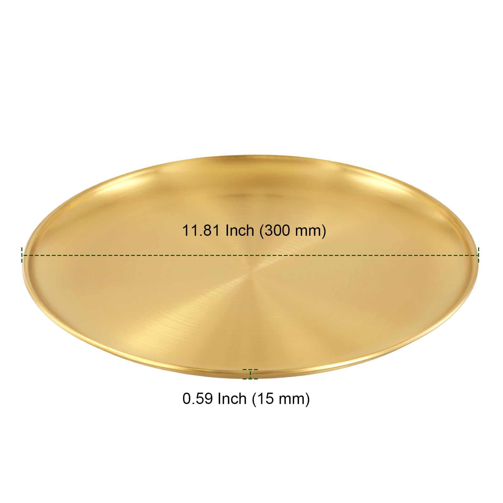 PINGEUI Lot de 8 assiettes rondes en acier inoxydable doré de 30 cm pour barbecue, collation, service de nourriture, fête