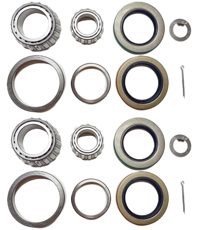 WPS (Set of 2) Trailer Hub Wheel Bearing Kits 25580 15123 with Grease Seal 10-36 & 10-10 for 6000 lb. Axles