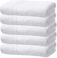 Kit 5 Toalhas de Banho Branca Hotel Macia Felpuda - Prata - Costura Dupla Reforçada (Branco Off White)