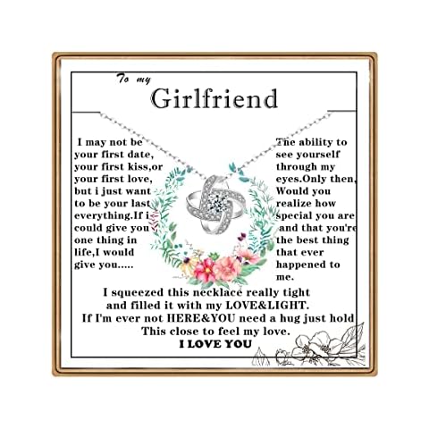 Sranich Valentines Gifts for Her,Girlfriend Gifts for Her,To My Girlfriend Love Knot Necklace Jewellery Girlfriend Birthday Gifts Cover