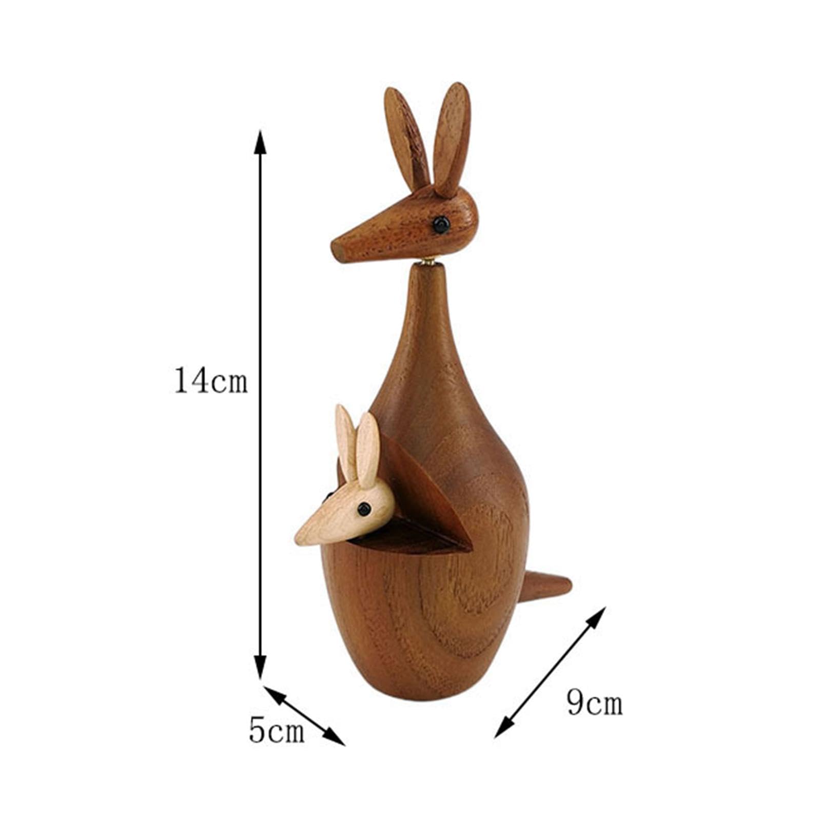 Statue Tierfigur Holz Skulptur Kreative Dekoration Kunst Handwerksfigur als Geschenk für Wohnzimmer Schreibtisch Bücherregal Kinderzimmer