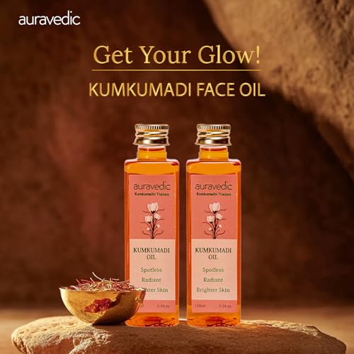 Image of Auravedic Kumkumadi Tailam Face Oil 100Ml Pack Of 2 Kumkumadi Oil For Face Glowing Skin Pigmentation Dark Spots Body Oil After Bath For Daily Use