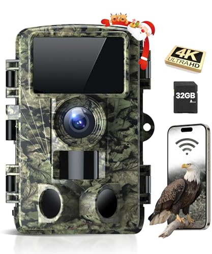 Dargahou Trail Camera - 4K 48MP Game Camera with Night Vision, 0.05s Trigger Motion Activated Hunting Camera, IP66 Waterproof, 130 Wide-Angle with 46pcs No Glow Infrared LEDs for Outdoor Wildlife