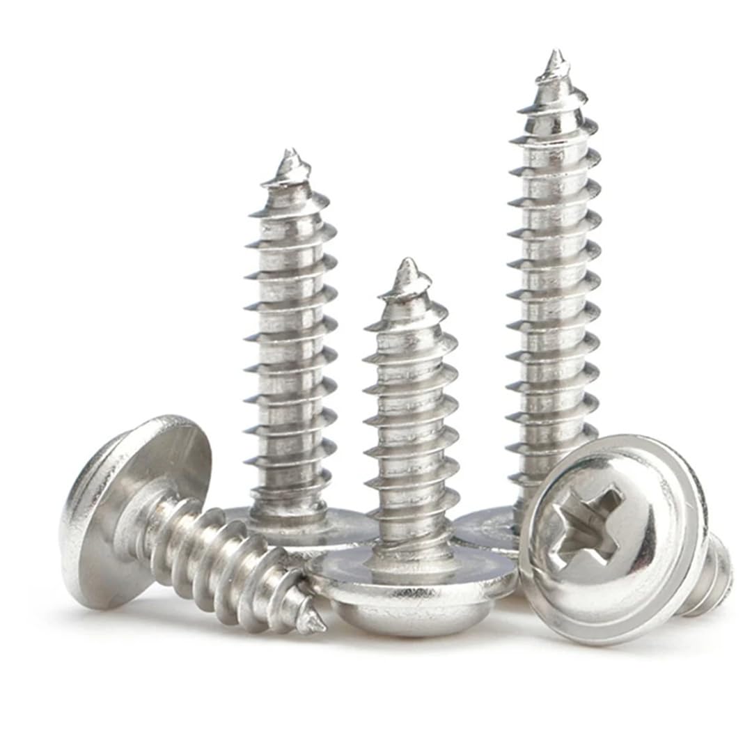 Tornillo autorroscante de cabeza plana, Tornillos autorroscantes for madera de acero inoxidable A2-70, cabeza Phillips M1.4-M5 3-35mm, 100 Uds(30mm x100,M5)