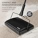 Casabella Electrostatic Floor and Carpet Sweeper | Non-Electric Vacuum Broom and Hand Push Floor Sweeper with Dual Rotating Brush Rolls System & Dust Pans | Ideal Home Cleaning Essentials | Black