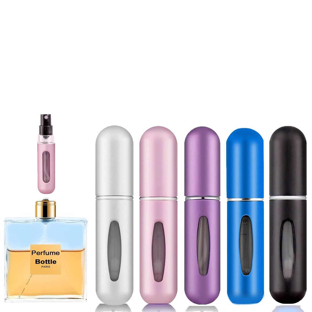 Rosiya Perfume Atomiser pack of 5pcs Perfume Travel Bottle, Refillable Perfume Spray Bottle Easy to Refill Empty Atomiser for Purse, Handbag, Pocket and Luggage. — view 9