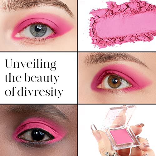Bepholan Single Matte Pink Eyeshadow Palette Rose Peach Hot Pink Eye Shadow Makeup Palette Bright Pink Blush Eyeliner,Pink Baddie #TOP1