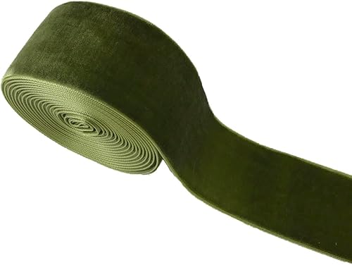 Miniatura 1 de MMvolesy Cinta de terciopelo de una sola cara verde oscuro de 3 yardas, 1.496 in (1.5 pulgadas), utilizada para embalaje de regalos, árbol de