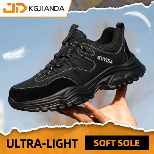 Image of Steel Toe Shoes for Men, Lightweight Safety Work Shoes, Breathable Puncture-Resistant Work Shoes for Warehouse, Factory and Light Construction