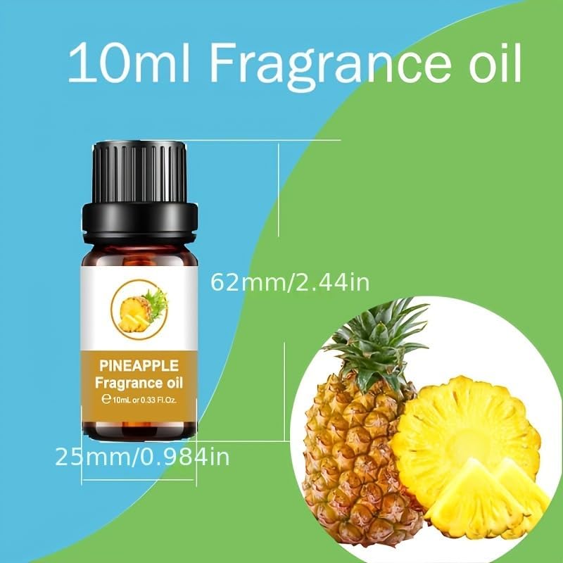 Fruity Fragrance Oil for Candle & Soap Making, Holamay Premium Essential Oils 10ml x 10 - Coconut, Strawberry, Mango, Pineapple, Summer Aromatherapy Diffuser Oils Set - Image 3