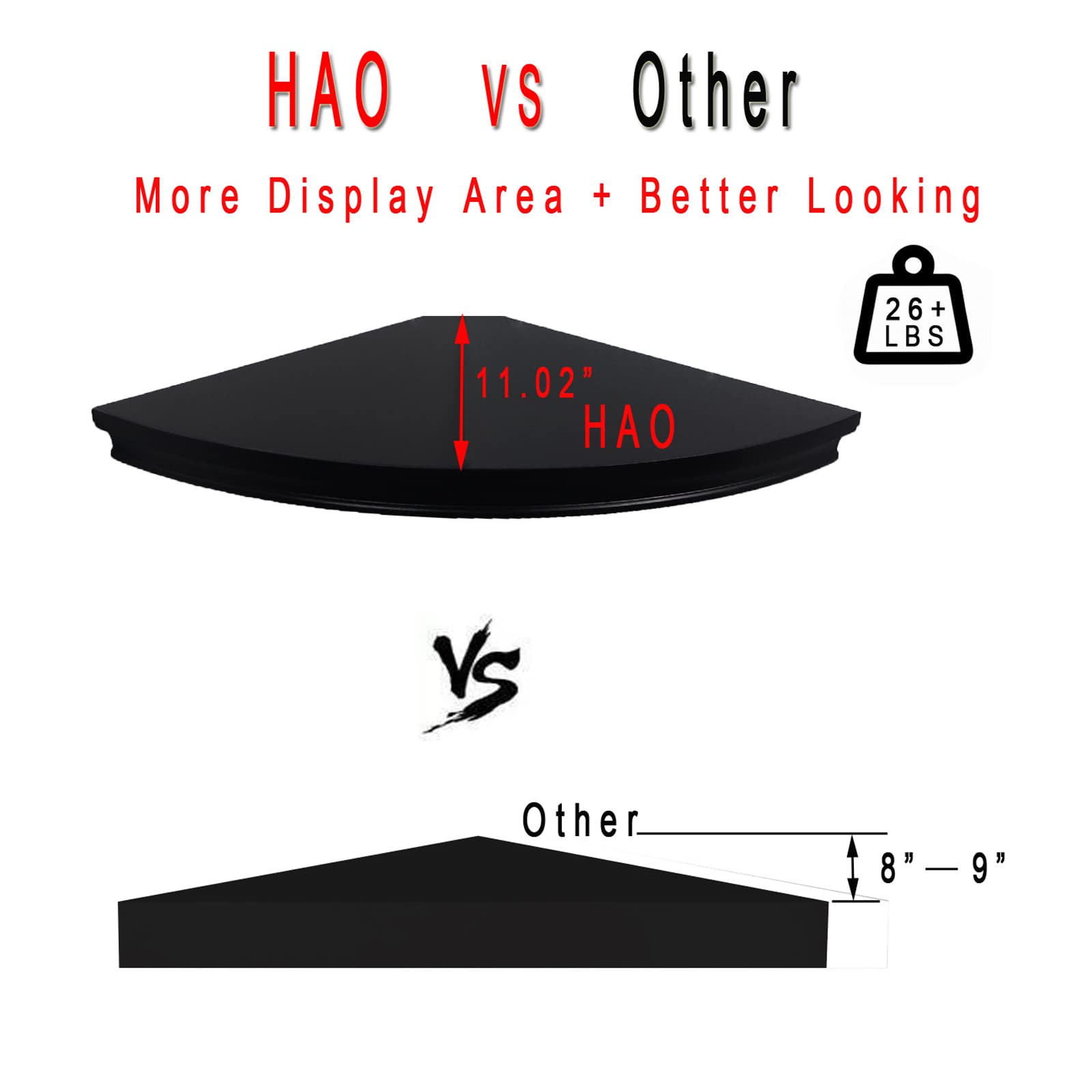 HAO Floating Corner Shelf Invisible Wall Mounted Shelves Radial Shape