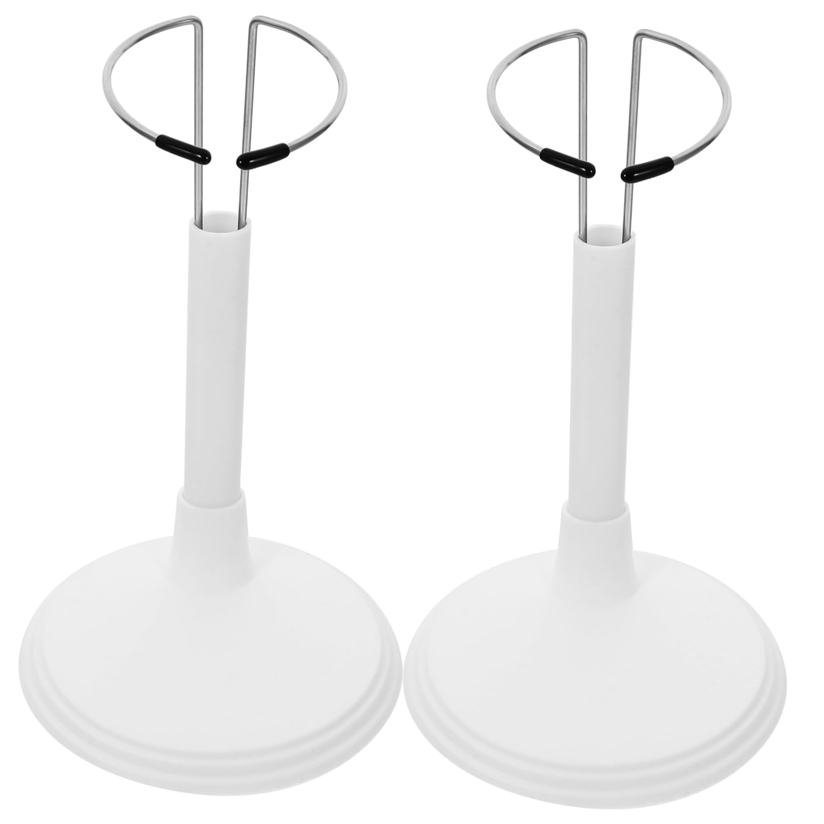VOSAREA 2Pcs Portable Doll Stand White Display Rack for Dolls Storage for Home Store Lightweight Space Saving Doll Support Rack