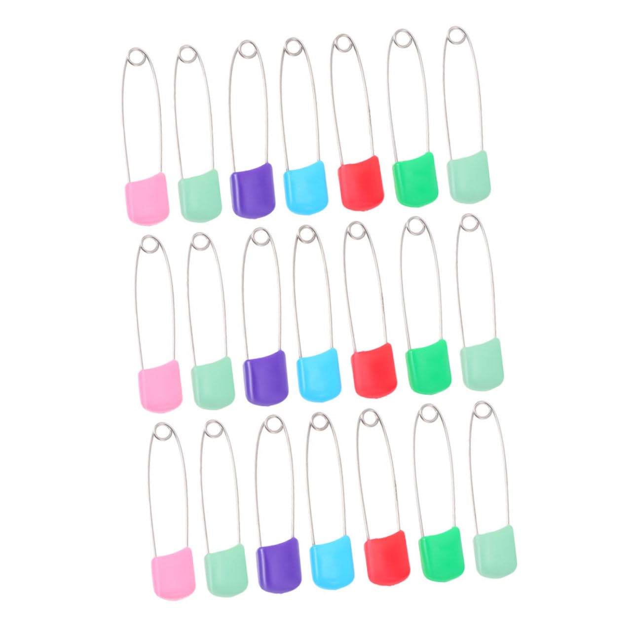 KONTONTY 50Pcs Safety Pin Head Diaper Pins with Locking Closures for Securely Fastening Diapers and Nappies for Versatile Use