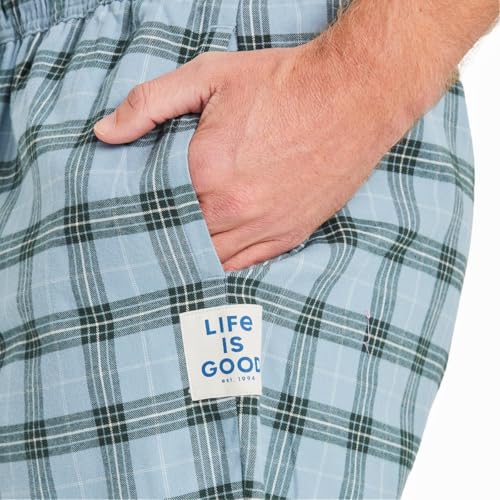 Life is Good. Men's Smoky Blue Check Pattern Classic Sleep Pant, Smoky Blue, X-Large3
