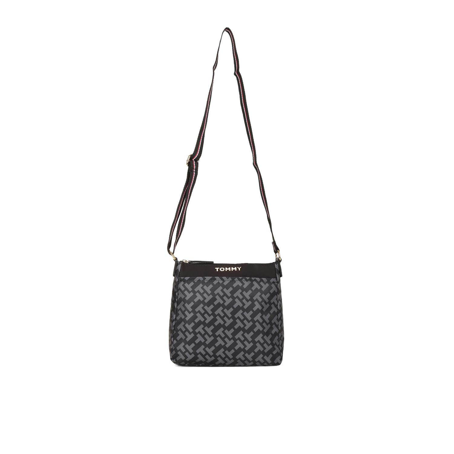 Tommy Hilfiger Nylon Black Monogram Women Sling Bag (OS) (B0CZ9BH56Z) Amazon Price History, Amazon Price Tracker