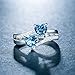 Engagement Wedding Rings for Women 925 Exquisite Double Heart Zircon Ring Gorgeous Diamond Ring, Setting and Polishing Done by Hand Ring Shining Full Diamond Ring Best Gift for Yourself (9, Blue)