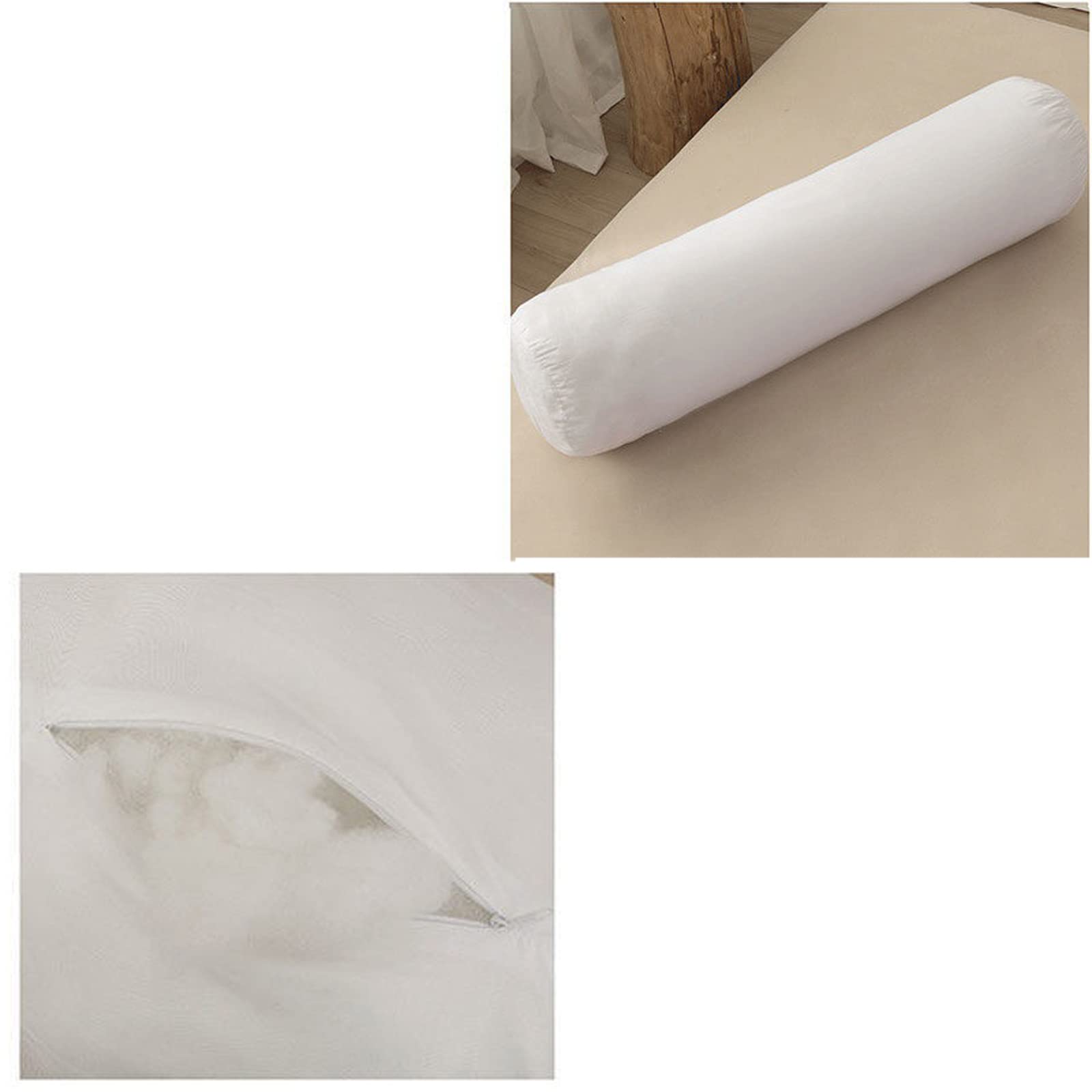 Utopia Bedding Bolster Kussen, Rond Steunkussen, Cilinder Kussen, Perfect voor reis (2, Grijs, 15x40 cm