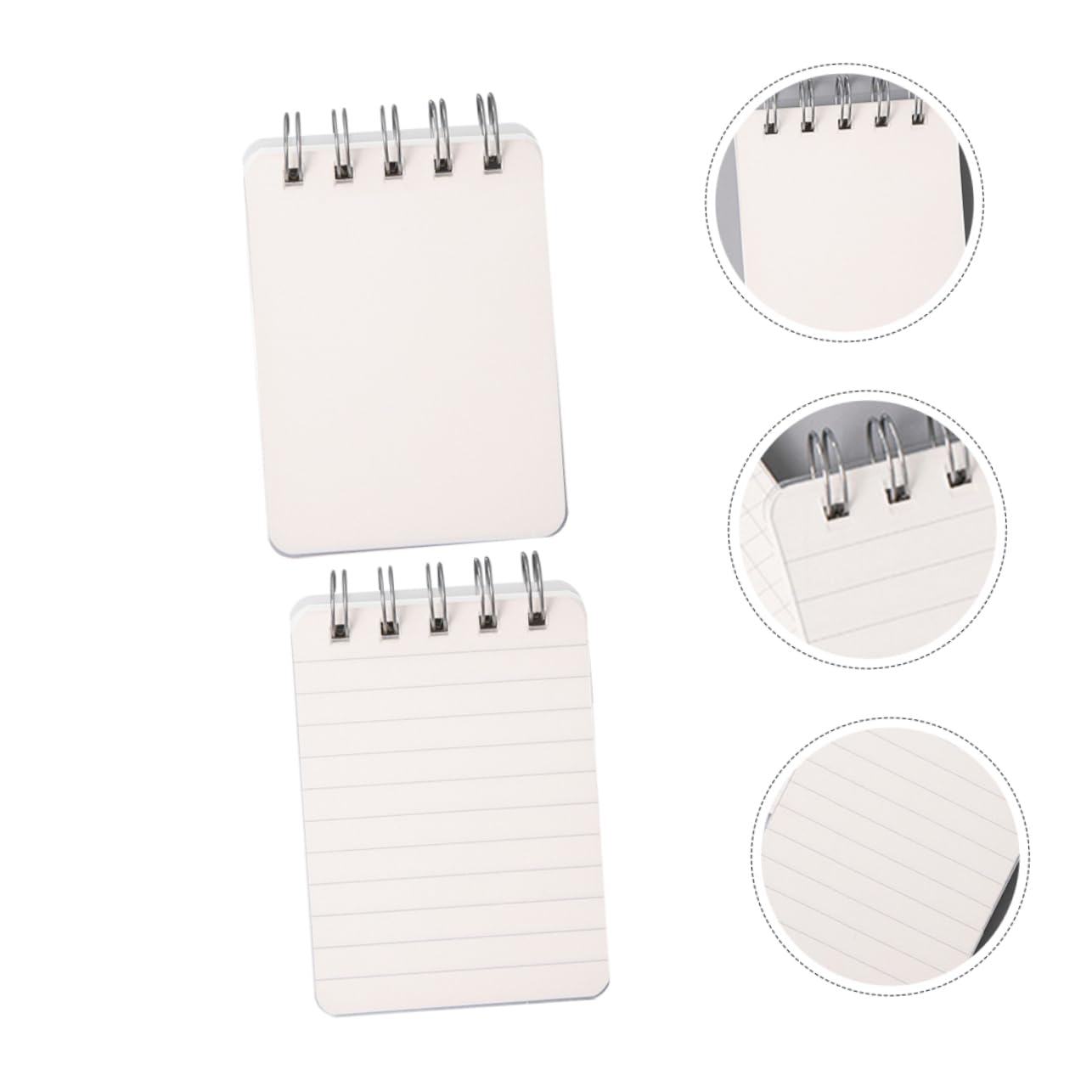 SHINEOFI 5 Ensembles Mini Cahier Des Cahiers De Bureau Carnet De Poche Mini De Bureau Petits Cahiers En Vrac Cahier À Spirale Spirale Blanche Papier 4 Pièces * 5