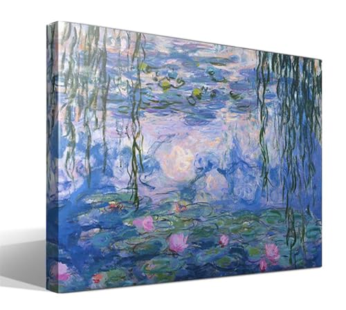 cuadrosfamosos.es | Cuadro | Canvas | Wall Art | Nenúfares X de Oscar Claude Monet | Impresión Giclée sobre lienzo de algodón 100% | Bastidor de 3cm | 55x75cm