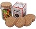 Cork Lids/Stoppers for Mason, Ball, Canning Jars (4 Pack, Wide Mouth)