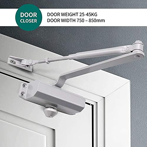 Marie Hold Open Door Closer Applies Regular,Top Jamb Mounting,Adjustable Automatic Size 2 Door Closer For 55-99 Lbs Residential And Commercial Light Doors #TOP4