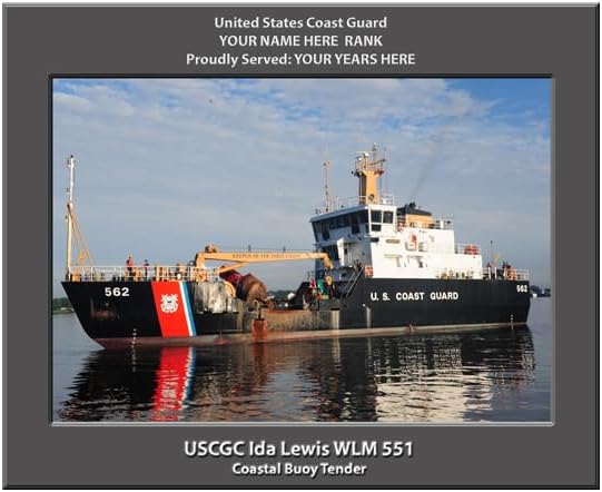 USCGC Ida Lewis WLM 551 Personalized Canvas Print, Coast Guard Photo, 11x14 Inch, Personalized Name and Rank, Made in USA