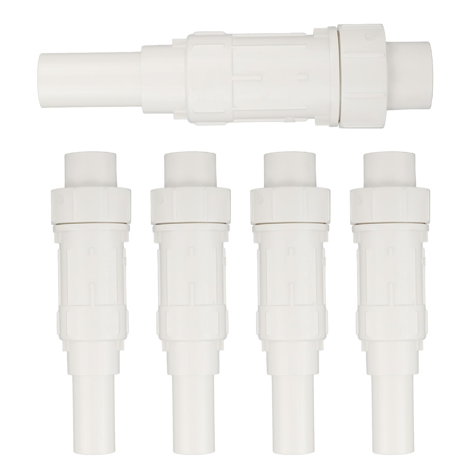 EFIELD PVC028-2-5PCS Lot de 5 raccords d'expansion en PVC pour tuyaux cassés ou fissurés, annexe 40, blanc