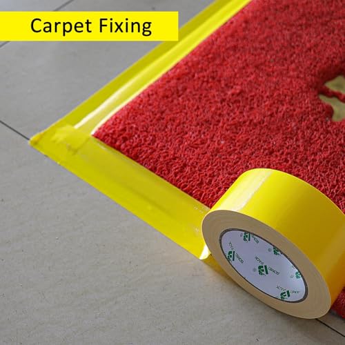 Image of BOMEI PACK Light Yellow Duct Tape, 3Rolls Heavy Duty Strong Industrial Color Duct Tape 9.0mil x 1.88inch x 30yds for Packing and Repairing