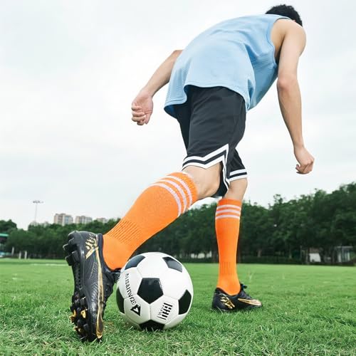 CUBACO Soccer Socks for Women Men Teens, 4 Pairs Cotton Thigh High Long Socks Suitable for Softball Baseball Football Sock3