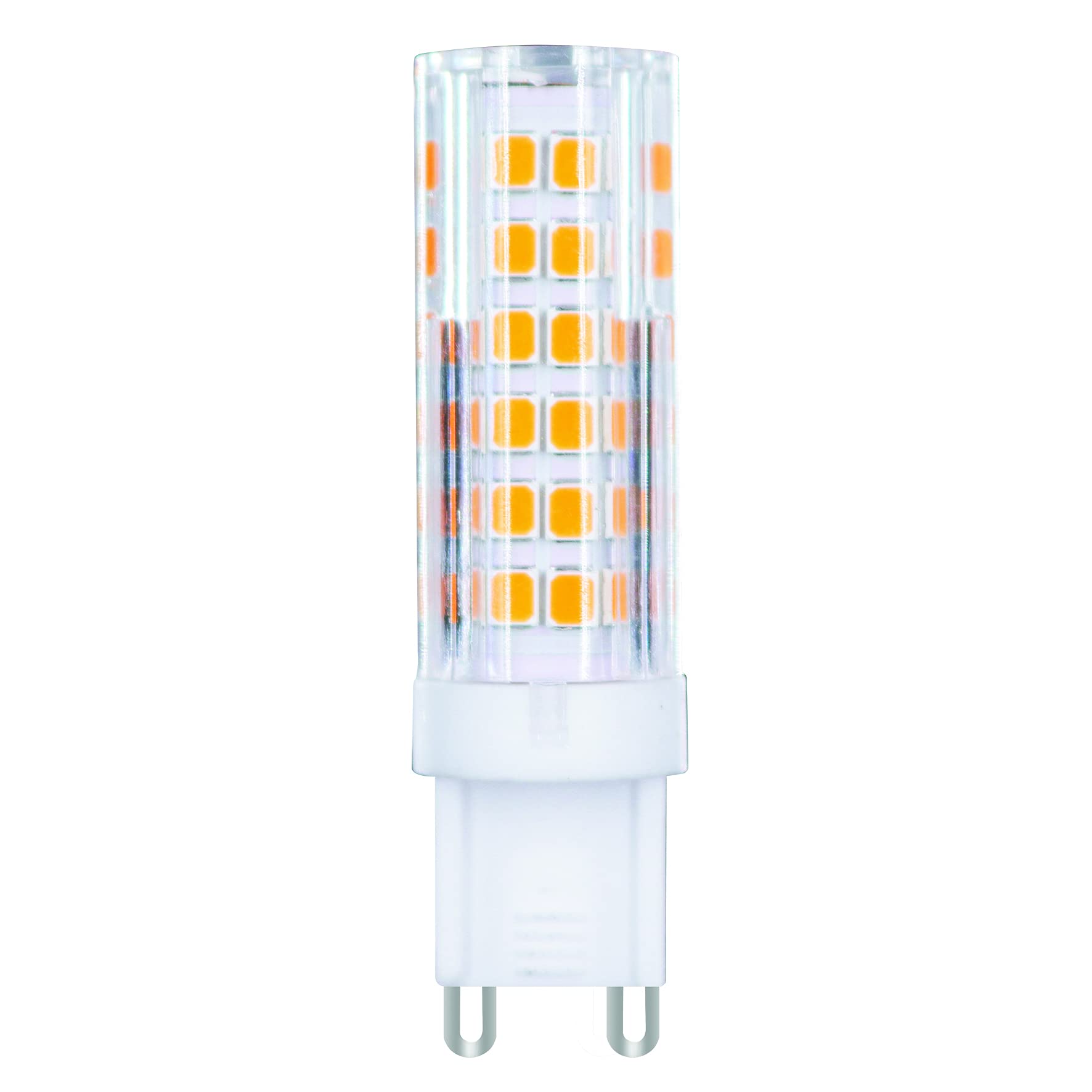 Ampoule LED Capsule G9 Philips installée dans un lustre de salon blanc chaud 230V