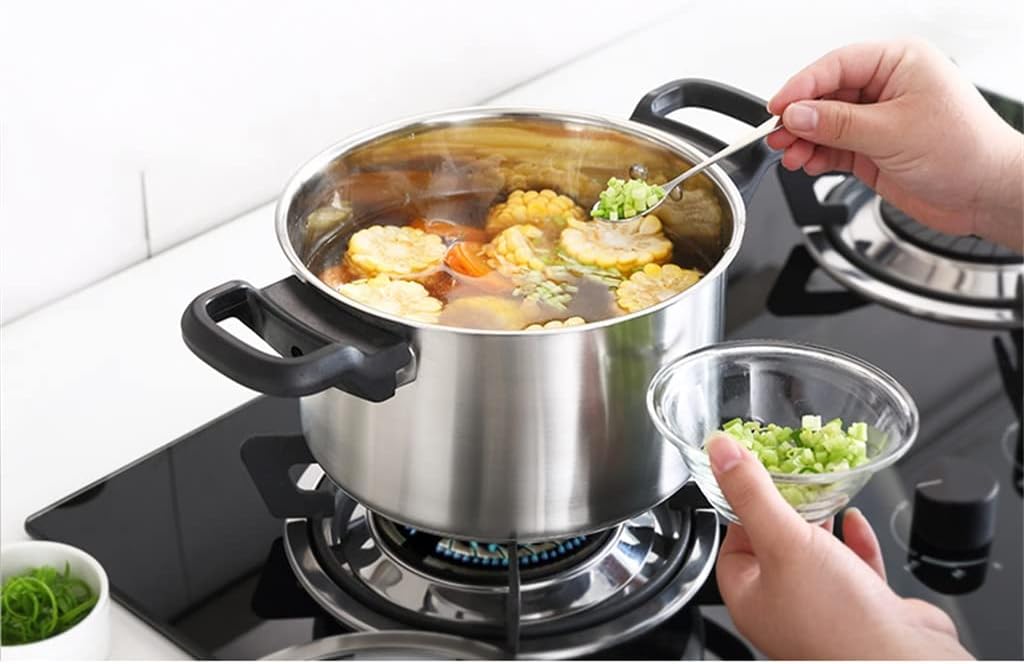 6 Piece Cookware Set Stainless Steel Household Frying Pan Soup Pot Steamer Glass Lid Kitchen Utensils