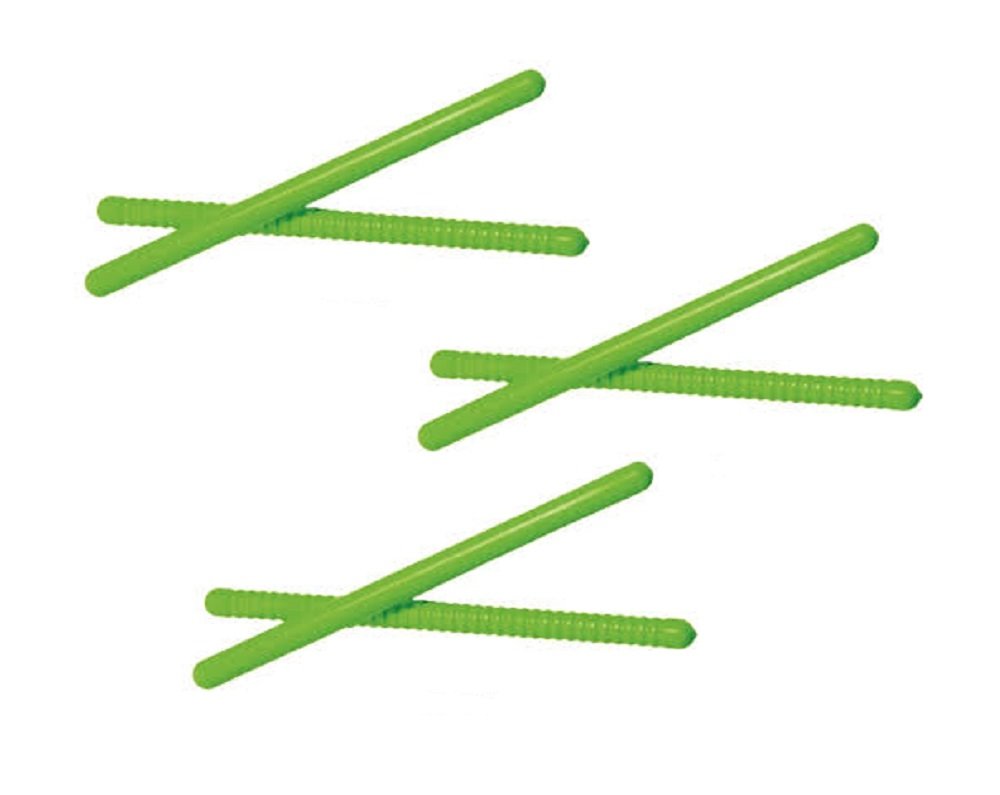 WestcoTwo 10 inch Rhythm Sticks - 1 Ribbed & 1 Smooth (Green)