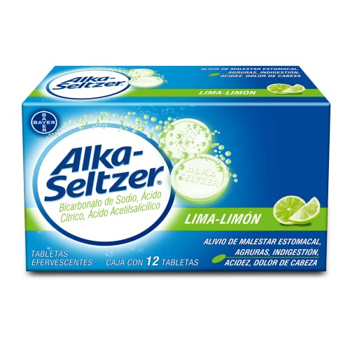 La Mejor Recopilación de Estomaquil los preferidos por los clientes. 39 Alka Seltzer Lima Limón Antiácido, Alivio de los Síntomas de Malestares Estomacales como Dolores de Cabeza, Cuerpo y Estómago, 12 Tabletas Efervescentes