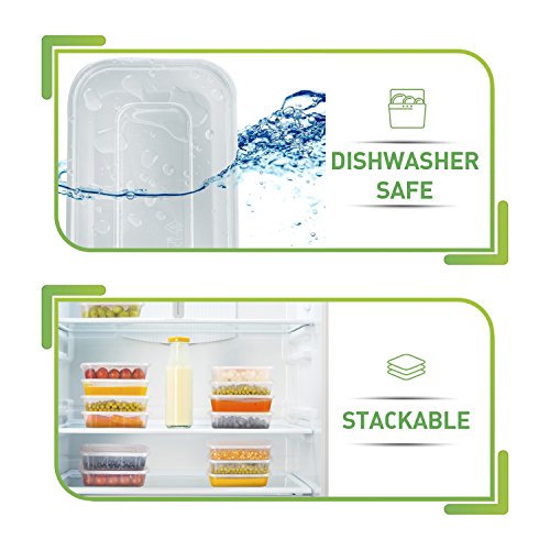 Food Storage Containers with Lids - Plastic Containers with Lids (50 Pack,17 Ounce) Plastic Containers for Food Container - Freezer Containers Plastic Food Containers Deli Containers by Prep Naturals - Thumbnail 5