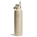 Hydro Flask Water Bottle - Insulated Stainless Steel - Straw Lid, Non Spill, Leakproof in 24 Oz Oat Tan