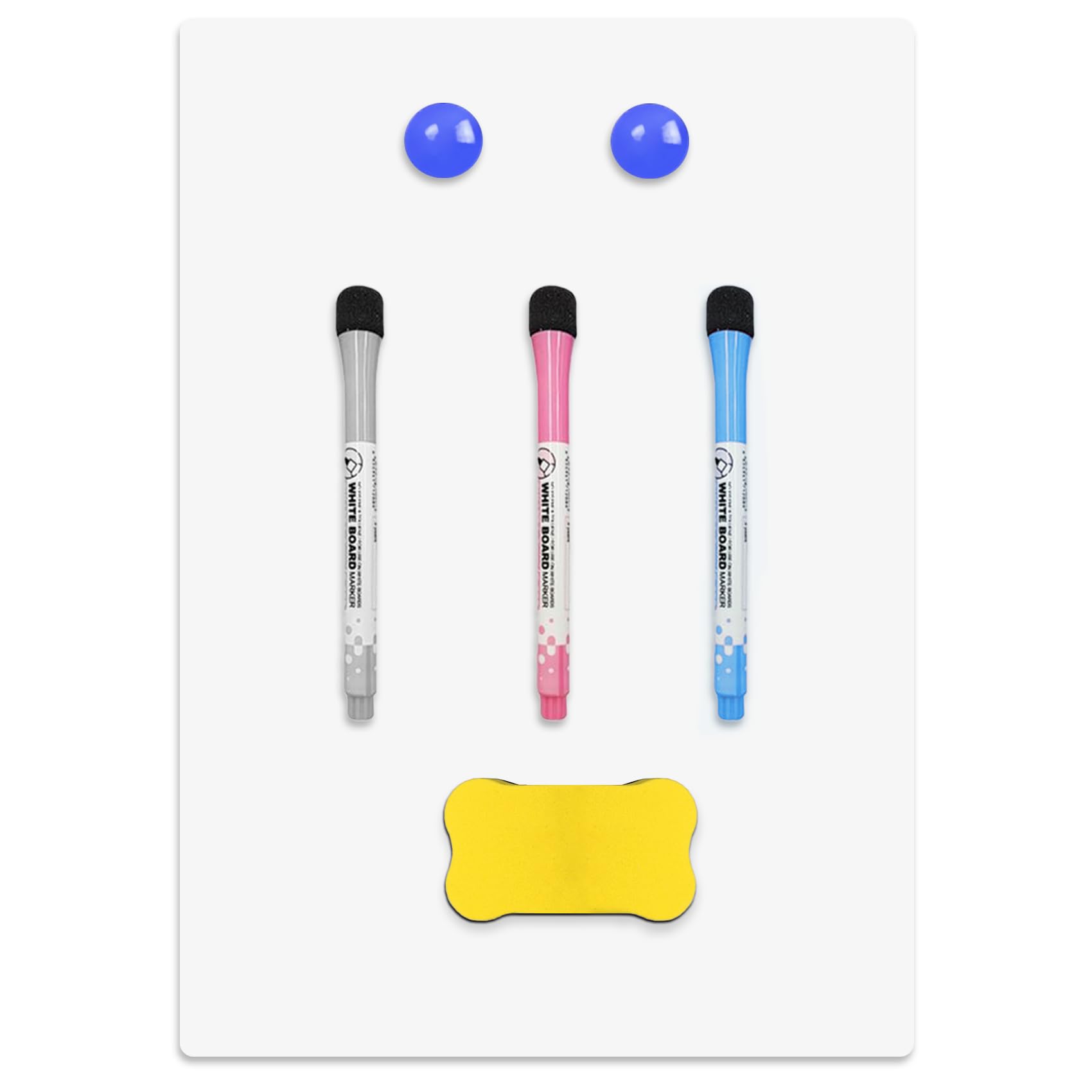 A4 Pizarra Blanca Magnética para Nevera, Tablero Magnetico de Borrado en Seco con 3 Rotuladores Pizarra Blanca, Borrador, Whiteboard para Memorandos, Notas, Menús, Planificar Estudios