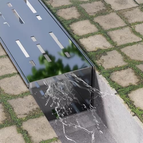 Canal de vidange tempête en acier inoxydable de dimensions 1000 x 150 x 40 mm