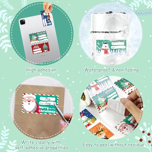 image for OHOME 500 PCS Christmas Gift Tags - Gift Tags for Christmas Presents |