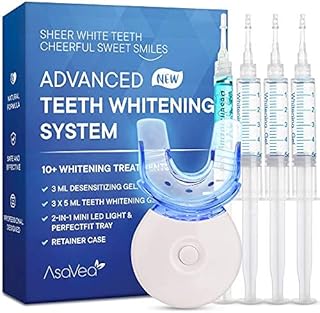 Premium Teeth Whitening Kit, LED Light, At-Home System Without Pain or Sensitivity, Effectively Removes Stains for Whiter Teeth