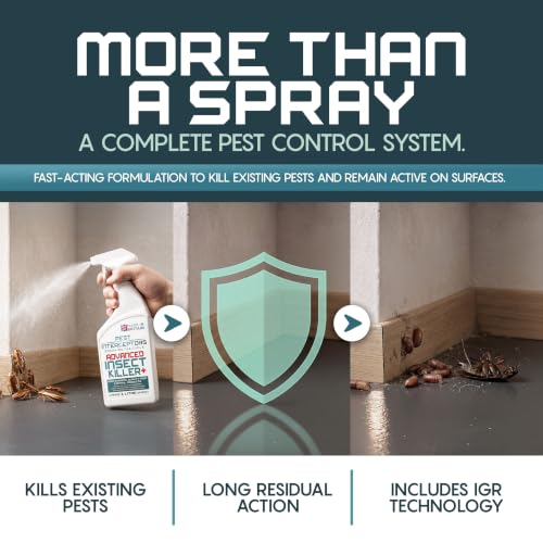 ADVANCED KILLER INSECT + | 3 active ingredients including an IGR! kills Bedbugs, Ants, Beetles, Mites, Cockroaches, Fleas, Flies, Mosquitos, Wasps, Moths and Spiders! - Image 4