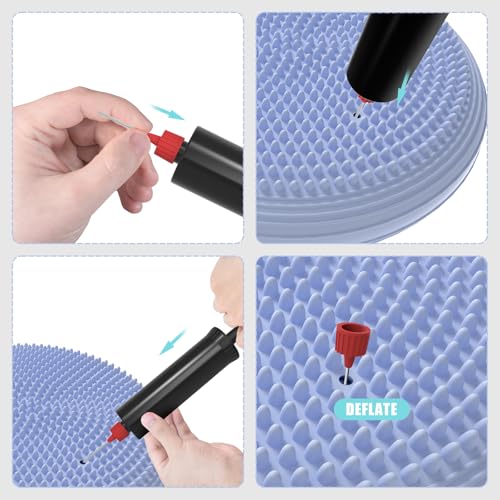 GLOSKIN Balance Kissen Mit Pumpe, Durchmesser Von 34 cm, Balancekissen, Orthopädischer Gleichgewichtskissen, Bürokissen, Yoga -Sportkissen, Luftkissen für Massage