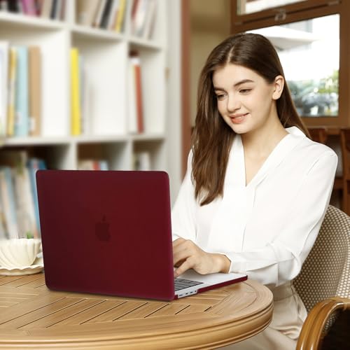Image of MOSISO Compatible with MacBook Pro 14 inch Case 2025 2024 2023 2022 2021 M5 M4 M3 M2 M1 A3434 A3112 A3185 A3401 A2918 A2992 A2779 A2442, Hard Shell&Keyboard Cover&Screen Film&Pouch,Marsala Red