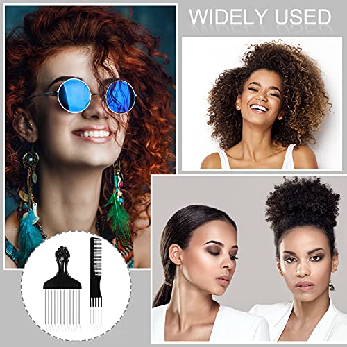 3 Pcs Hair Picks para Mujeres Metal Negro miniatura 2