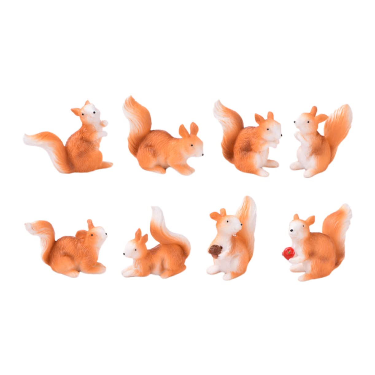 5sets Miniature Squirrel Garden Ornament Micro Resin Gnome Outdoor Decor Funny Squirrel Figurine 8pcs*5