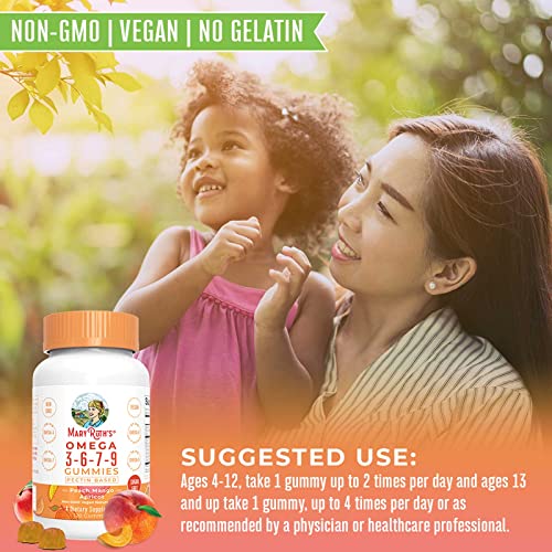 Vegan Omega 3 6 7 9 Gummies By Maryruth's | Up To 4 Month Supply | Omega 3 Supplement With Flaxseed Oil | Omega 3 Gummies For Immune Support, Heart Health | No Fish Taste | Non-Gmo | 120 Count #TOP3