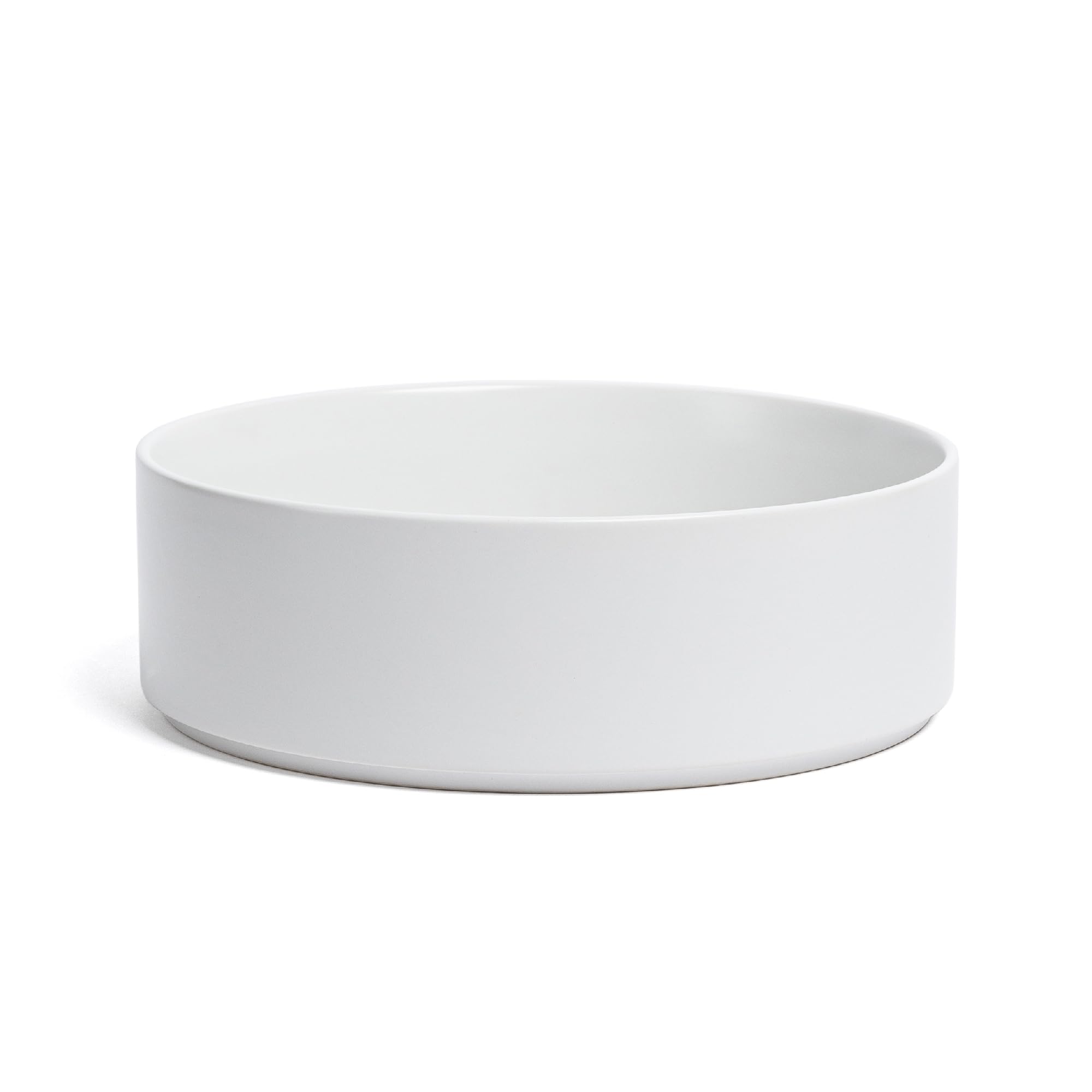 over&backStackable Serving Bowl - Stoneware Dishes - All-Occasion Place Settings - Perfect for Salads, Pastas, and More - 10.1" x 10.1" x 3.2" - Semi-Matte White