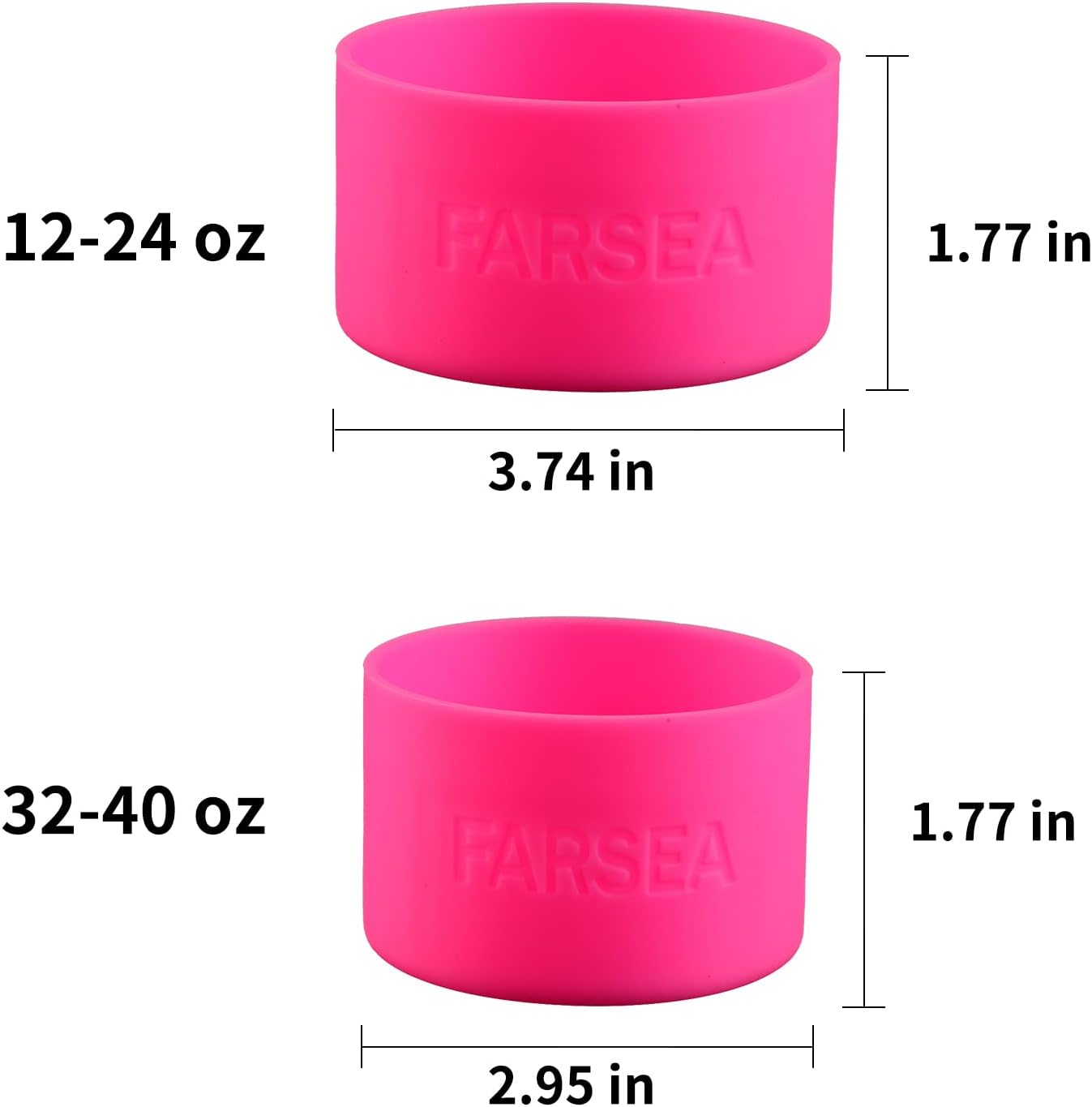 Farsea Protective Silicone Boot for 12oz - 40oz Stainless Steel Insulated Water Bottles, Anti-Slip Sleeve Cover, Bottom Boot